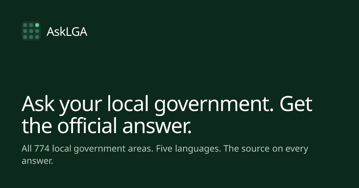 AskLGA: ask your local government, get the official answer